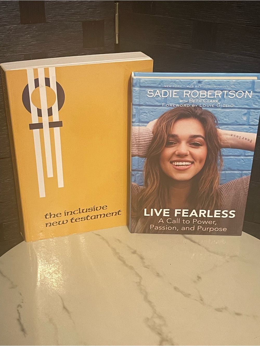 Set of 2 Inclusive New Testament and Live Fearless Book by Sadie Robertson
